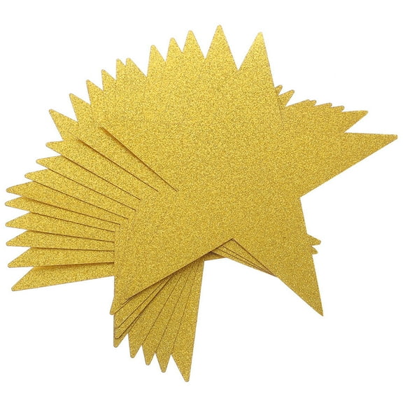 Niceauty 80PCS Star Cutouts for Teachers in Golden Paper - Decorative Star Shapes for Bulletin Board Ornament