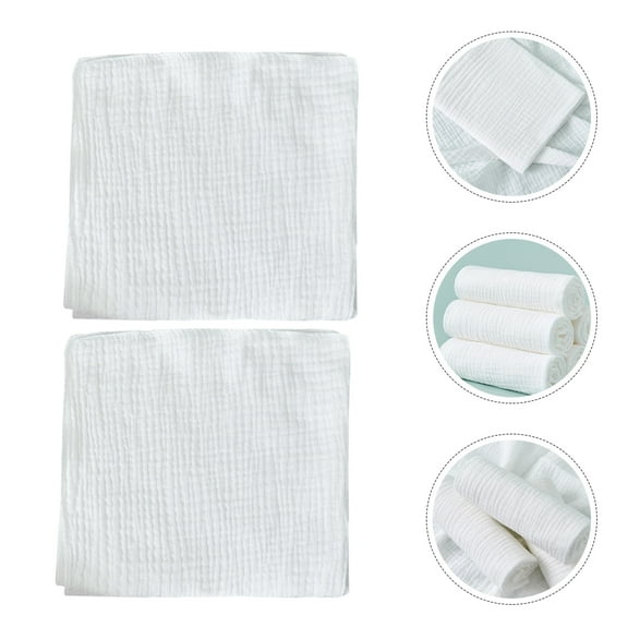 Niceauty 8Pcs Baby Diaper Washcloths for Kids Cotton Flat Fold White Everyday Use