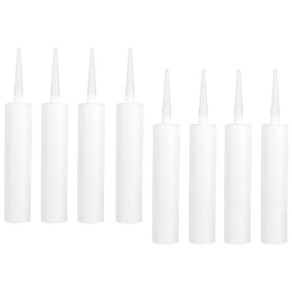 Niceauty Washable White Plastic Caulk Tubes for Home, Quick and Easy Application 8Pcs