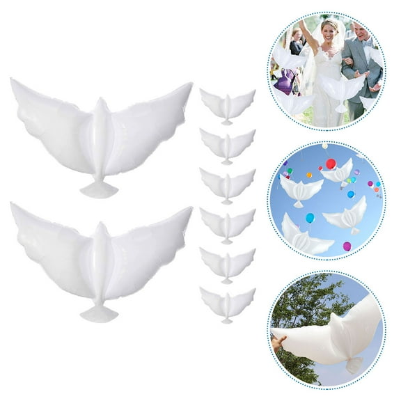 Niceauty 8Pcs Pigeon Party Decorations Dove Balloons Aluminum Foil For Memorial Events
