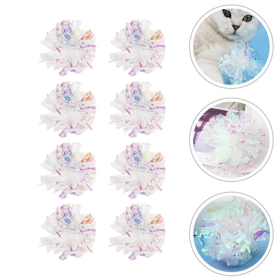 Niceauty 8pcs Crinkle Ball for Cats Lightweight Plastic Interactive Toy for Indoor Fun