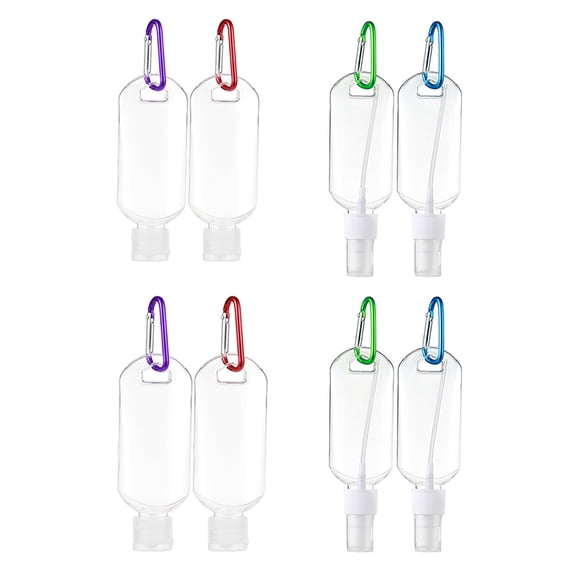 Niceauty 8pcs Keychain Bottles Travel Containers in PETG for Outdoor Adventures
