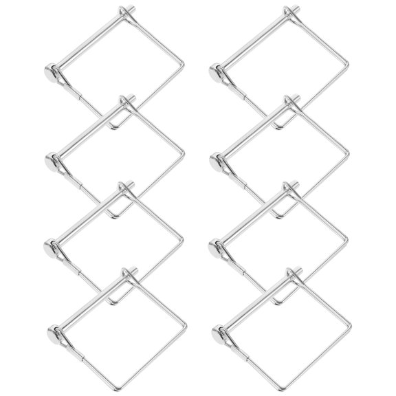 Niceauty 8Pcs Galvanized Iron Safety Coupler Pin for Lawn and Garden Trailer Use Plated Silver Hitch Pin