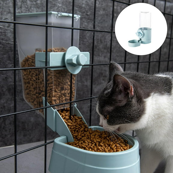 Niceauty Dog Water Dispenser Hanging Blue 1Set