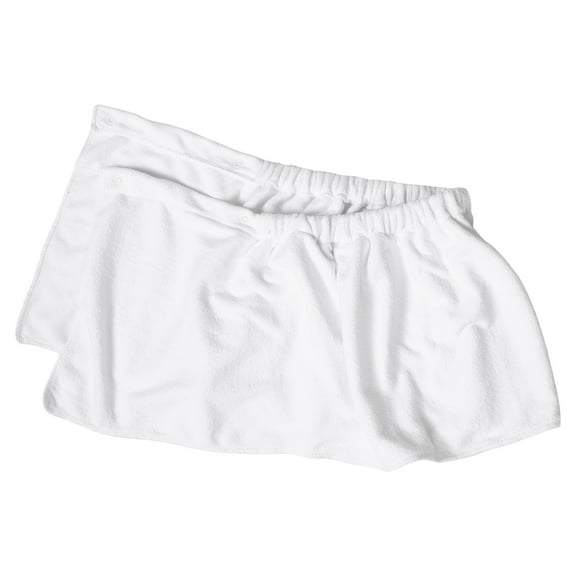 Niceauty White Mens Wearable Bath Towel Wraps Fleece Shower Spa Wraps with Snap Closure