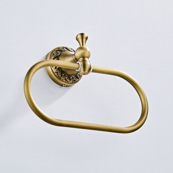 Niceauty Golden Copper Towel Ring for Bathroom Space Saving Wall Mount Towel Rack Easy Hanging 5.5 inches