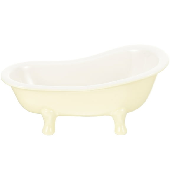 Niceauty Bathtub Shaped Planter Ceramic Light Yellow Plan Holder Balcony 1Pcs