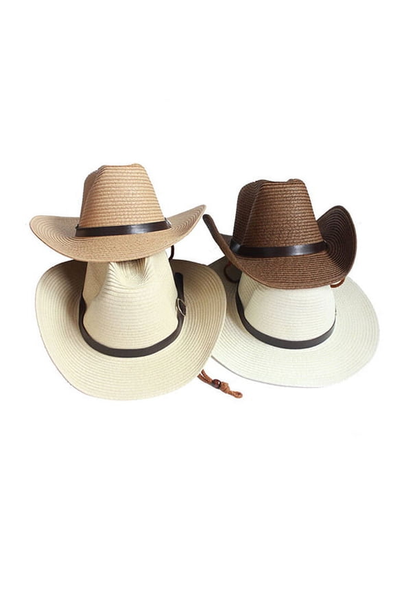 Beach Accessories Men Wide Brim Sun Hat Simple Design Beige 1Pcs