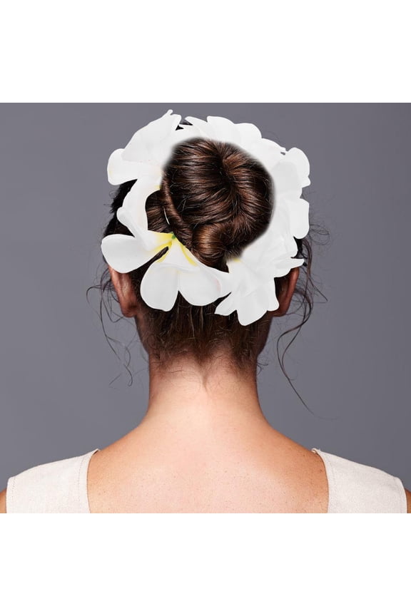 beach ponytail holders hair scrunchies for women white fabric 1Pcs