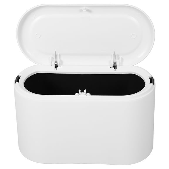 Niceauty Compact White Desktop Garbage Bin with Press Lid for Convenient Home Waste Disposal