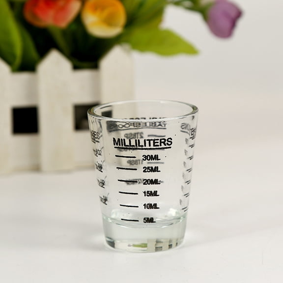Niceauty Black Glass Measuring Cup Heavyweight Permanent Markings Kitchen