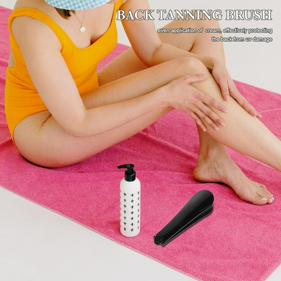 Niceauty Black Lotion Roller Applicator for Back Ergonomic Design Convenient at Home Use with Foldable Bristles