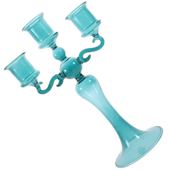 Niceauty Blue Glass Candle Holders Stable Base Home Decor Romantic Accents