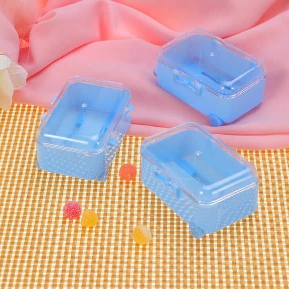 Niceauty Blue Plastic Candy Box for Party Favors with Unique Luggage Shape Design Suitable for Wedding and Birthday Celebrations 12pcs