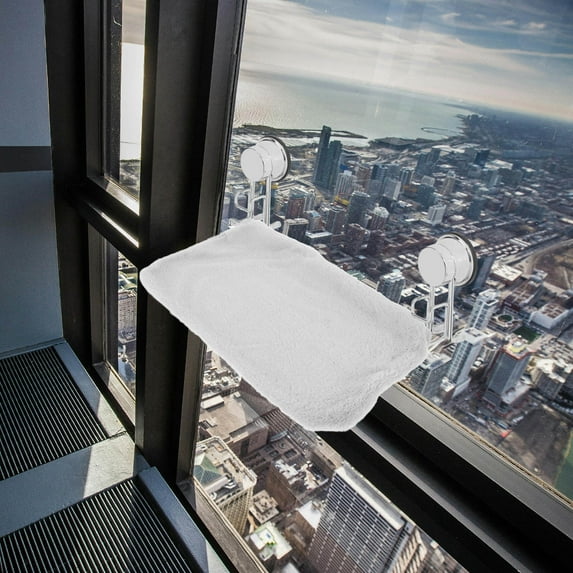 Niceauty Breathable Fabric Cat Window Seat For Indoor Cats Dark Grey 1 Pcs