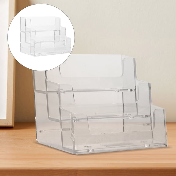 Niceauty Transparent Ps Business Card Holder Organizer for Home Sleek Design