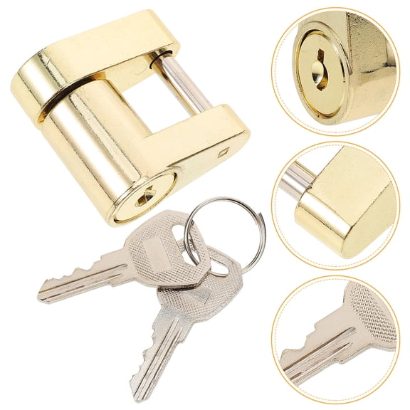 Niceauty Trailer Coupler Lock Yellow Solid Brass Lock Core for Secure Trailer Use