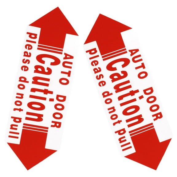 Niceauty Caution Automatic Door Sticker Red PVC for Car with Adhesive Backing and Weather Resistance 2pcs