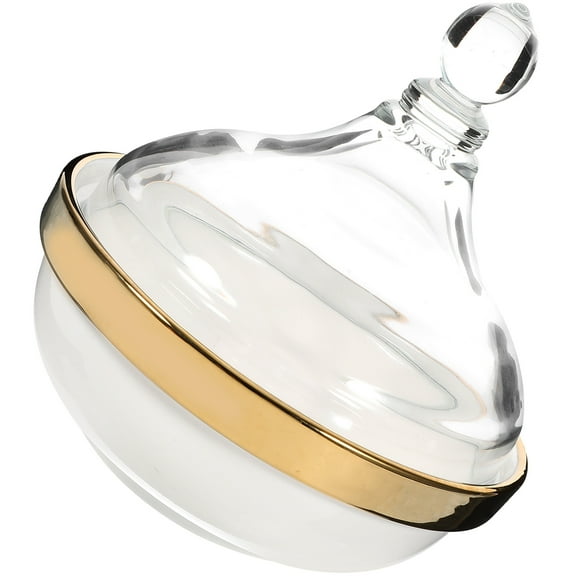 Niceauty Ceramic Dessert Bowl with Lid for Storage Use White Color Simple and Elegant Design 7.5 Inches