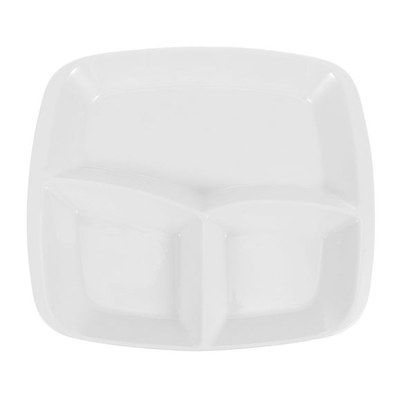 Niceauty Beautiful Ceramic Threegrid Breakfast Plate for Kitchen Use White Fine Craftsmanship 7.87 Inches