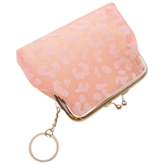Niceauty Pink Coin Purse Change Holder with Key Ring and Cards Storage