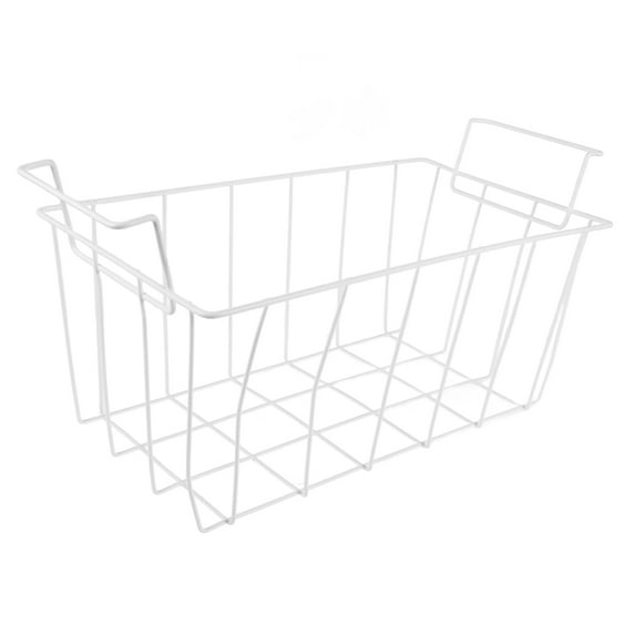 Niceauty White Metal Freezer Basket for Chest Freezer with Tool Free Installation