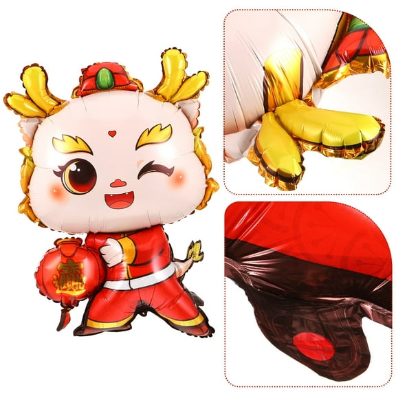 Niceauty Chinese New Year Dragon Balloon Decoration for Festive Made of Aluminum Foil Multi