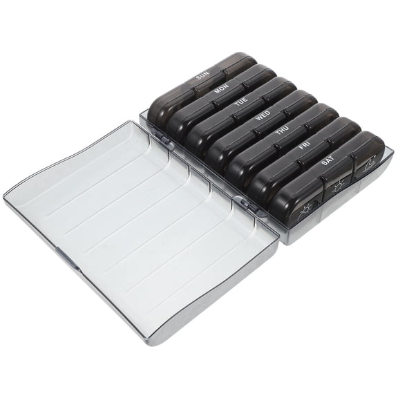 Niceauty Compact Pill Holder Pills Box Black Plastic 1Pcs For Daily Use