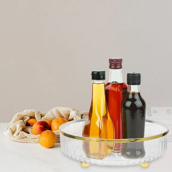 Niceauty Round Rotating Organizer Tray for Makeup Cosmetics Kitchen Spices and Home Storage
