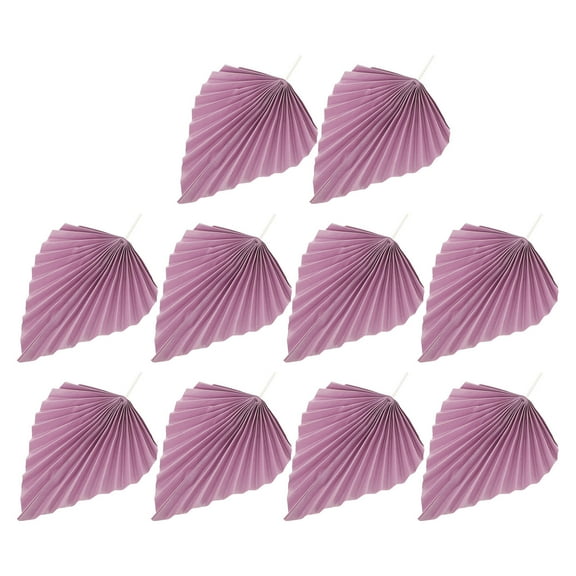 Niceauty 10Pcs Black Palm Leaf Paper Fan Cake Inserts Decorative Accessories for Party Cakes