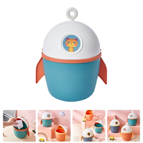 Niceauty Creative Cartoon Trash Can Small Desktop Waste Bin For Papers Material For Organizing Tabletop Clutter Random