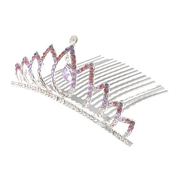 Niceauty Wedding Crown Comb Lavender Alloy Bridal Tiara Clip Lightweight Durable for Bride Headpiece