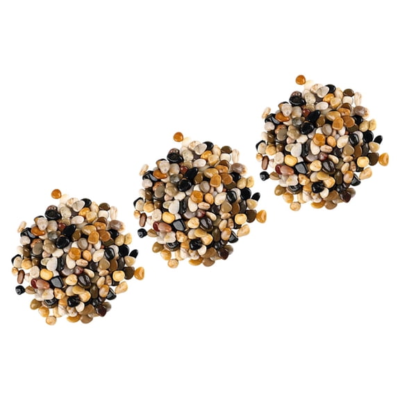 Niceauty Decorative Stones for Aquarium and Garden 3 Packs Multi-Colored Pebbles Safe Round