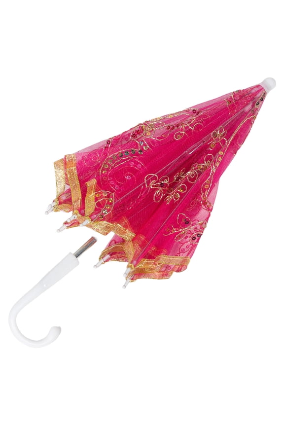 Lace Umbrella Rosy Cloth Metal Elegant Design for Daily Use
