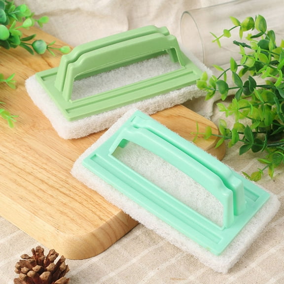 Niceauty Dishwashing Sponge Pad with Ergonomic Plastic Handle Non Scratch and High Absorption Multi Color