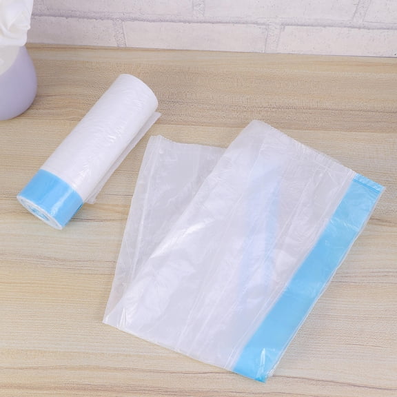 Niceauty Thickened Disposable Plastic Garbage Bags with Drawstring for Kitchen and Household Use White 30pcs