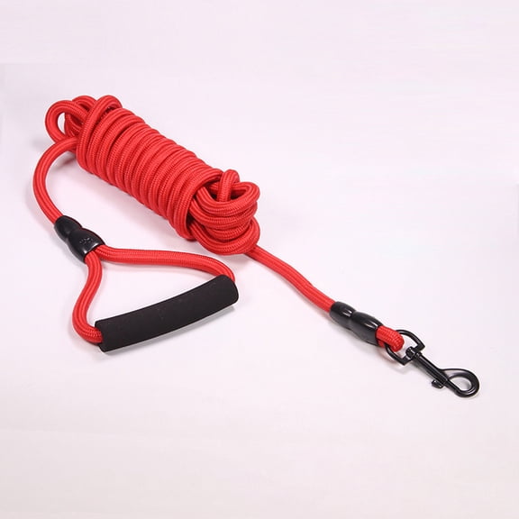 Niceauty Red Pet Leash with Ergonomic Handle Designed for Firm Grip and Outdoor Dog Activities