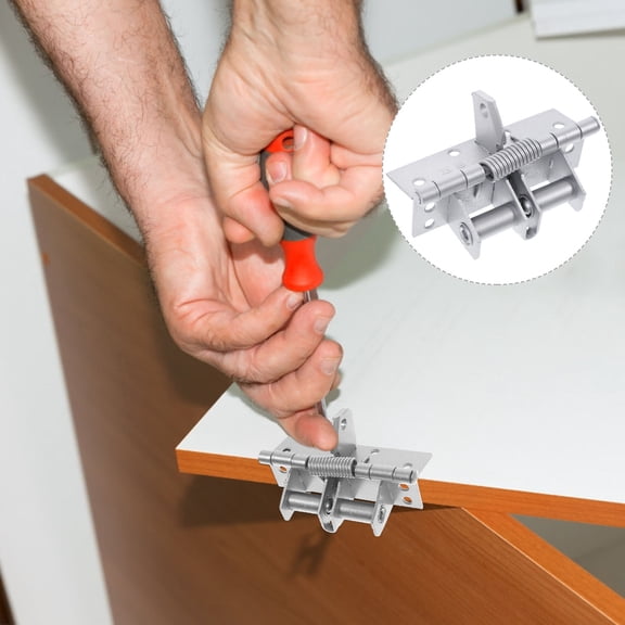 Niceauty Practical Plated Silver Self Closing Door Hinge with 90 Degree Positioning for Furniture and Cabinet Doors
