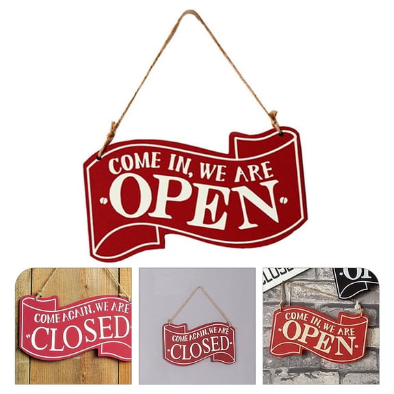 Niceauty Beautiful Red Wooden Door Sign for Business and Wedding Decoration