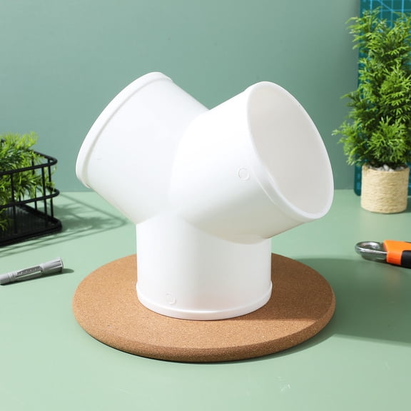 Niceauty White PVC Y Shaped Pipe Connector Efficient Airflow Splitter for Tubing Vent Duct
