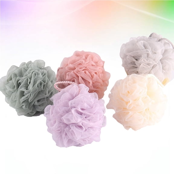 Niceauty Adult Shower Ball Assorted Color Mesh Design 5Pcs
