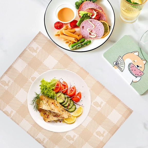 Niceauty 2Pcs Easter Placements with High End Linen Material for Dining Room and Cafe Table Decor