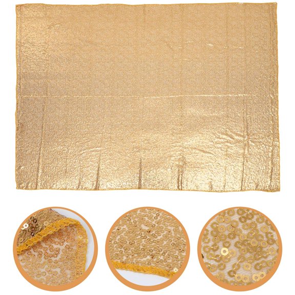 Niceauty Elegant Golden Sequin Table Runner Wedding Table Cover for Party Decorative Use