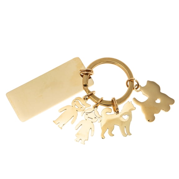 Niceauty Father Day Keychain Gift Stainless Steel Keychain for Father 1Set