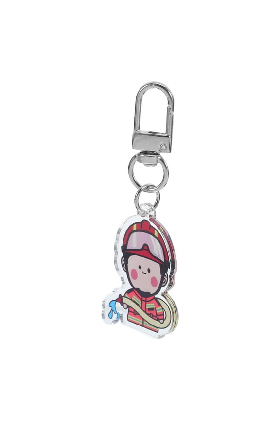 Firefighter Keychains Cute Design 1Pack with Cartoon Firefighter for Handbags