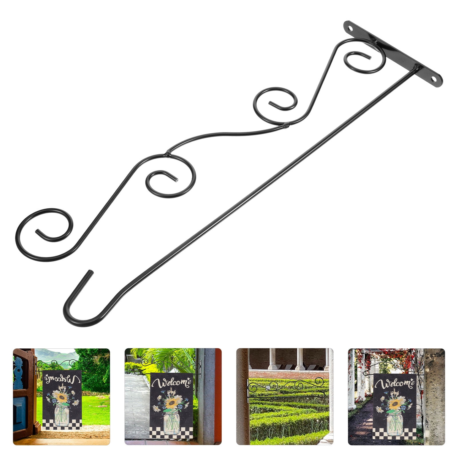 Niceauty Stainless Steel Garden Flagpole Wall Mounted Flag Display Rack ...