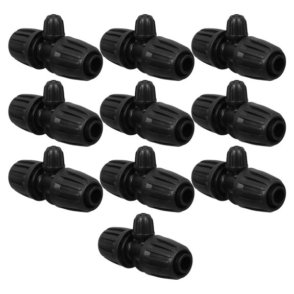 Niceauty 10Pcs Drip Irrigation Pipe Connectors Leakproof Barbed Tee for Outdoor Gardens