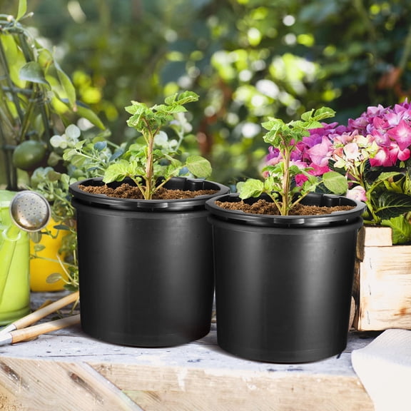 Niceauty 1Set Durable Black Potato Grow Bucket Plastic Planting Tool for Home Garden Use