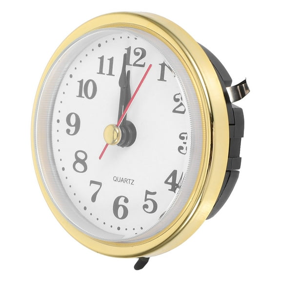 Niceauty Golden Plastic Clock Insert Round Clock Face With Quartz Movement 1Pcs For Diy Crafts