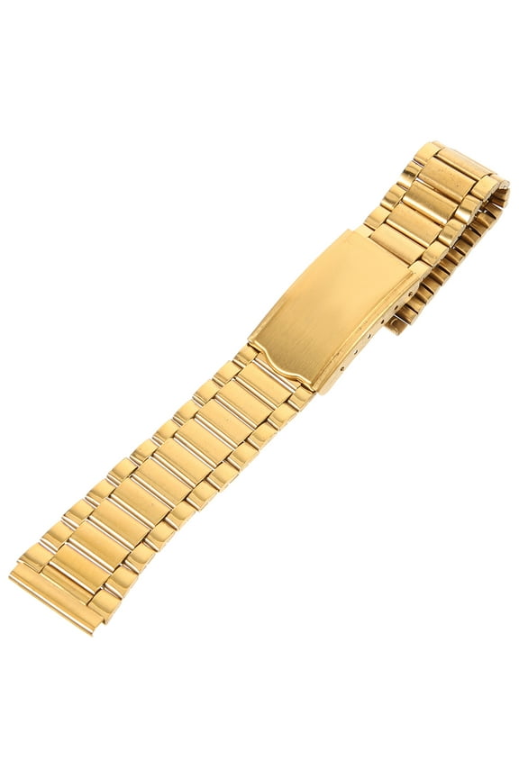 Mens Watch Band Stainless Steel Golden Metal Wristwatch Chain Smooth Comfortable Fit